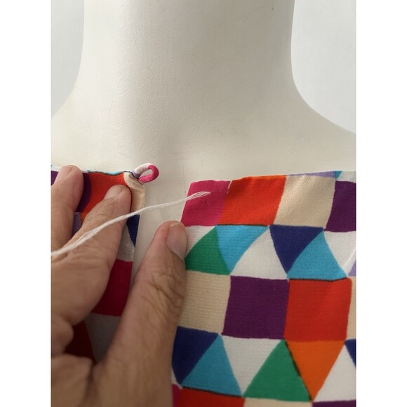 Kate Spade Geometric Print Sheath Dress 14 Kaledisope Artsy Funky Fun No Button - Picture 4 of 6